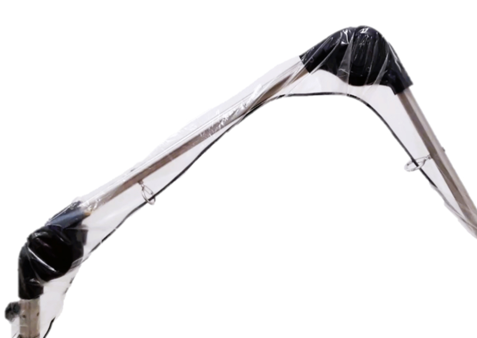 Free-stop arm holds firmly.