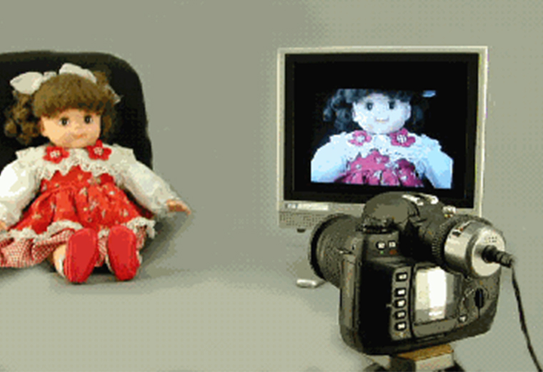 The viewfinder image is easily displayed on a monitor