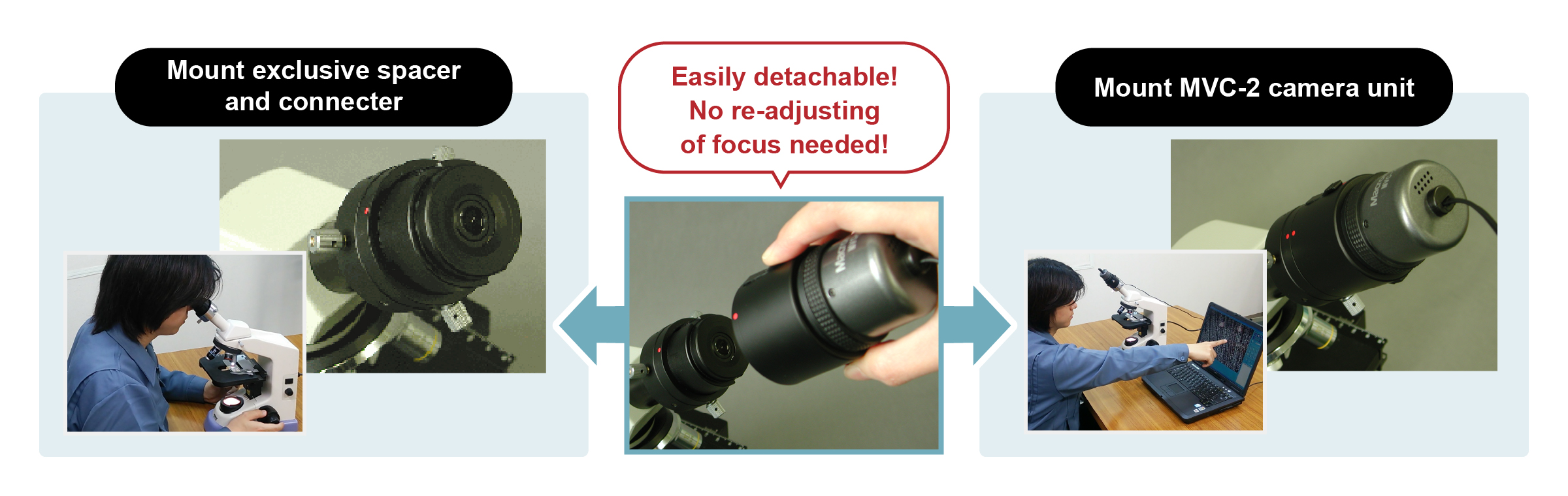 Attached to microscope