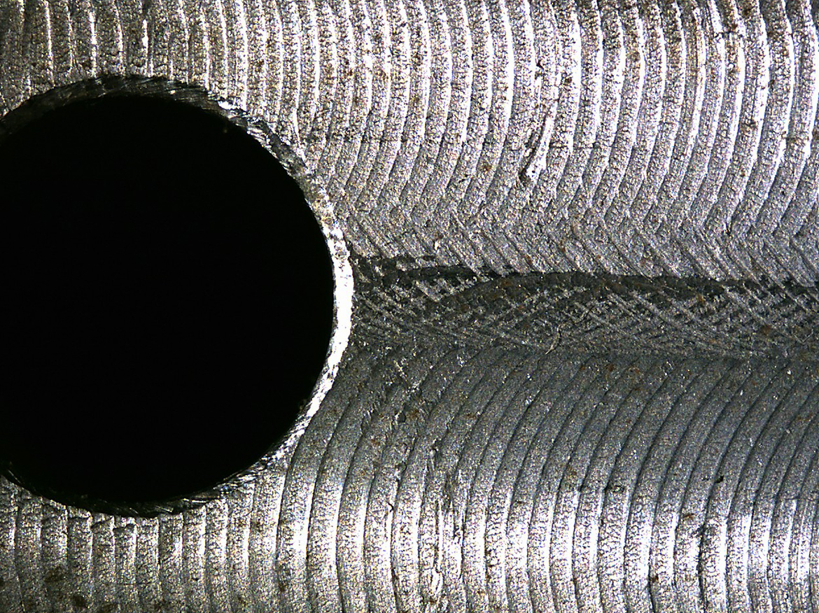 Lower magnification Surface of metal processing