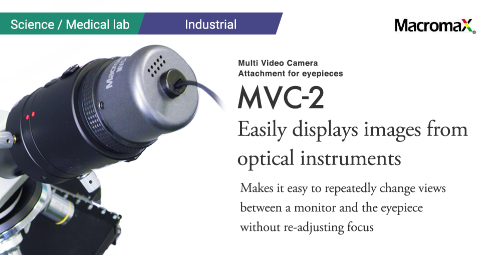 Multi Video Camera Attachment for eyepieces, GOKO MVC-2Easily displays images from optical instruments. Makes it easy to repeatedly change views between a monitor and the eyepiece without re-adjusting focus.