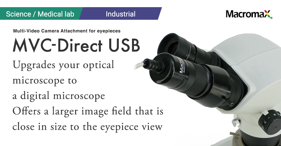 Multi-Video Camera Attachment for eyepieces GOKO MVC-Direct USBUpgrades your optical microscope to a digital microscope.Offers a larger image field that is close in size to the eyepiece view.